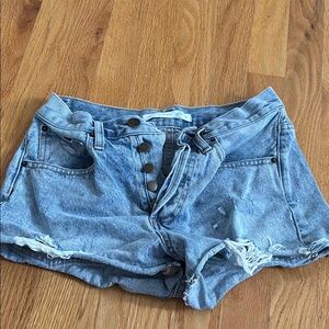 Altar'd State Blue Jean Shorts Distressed Cut-Off Style